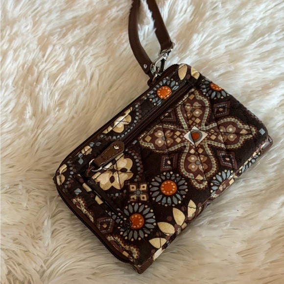 Vera Bradley Brown and Orange Floral Wallet - Picture 3 of 5